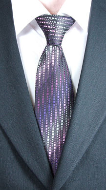 Unbranded Purple Square Pattern Clip-On Tie