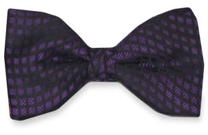 Unbranded Purple Squares Silk Bow Tie