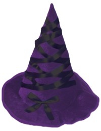Unbranded Purple Witch Hat with Black Ribbon