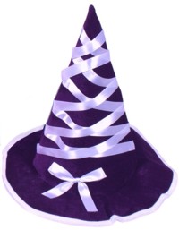 Unbranded Purple Witch Hat with White Ribbon