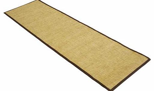 Hardwearing. low maintenance. woven PVC runner with taped edges and drainage holes to the back. Can be used outside at entrances or on decking or patio areas. To clean simply hose off dirt and debris and leave to air dry. 70% PVC. 30% polyester. Hand