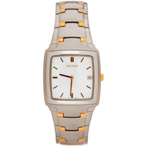 Pulsar mens watch in two-tone stainless steel and