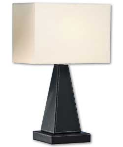 Pyramid Chocolate Leatherette Table Lamp