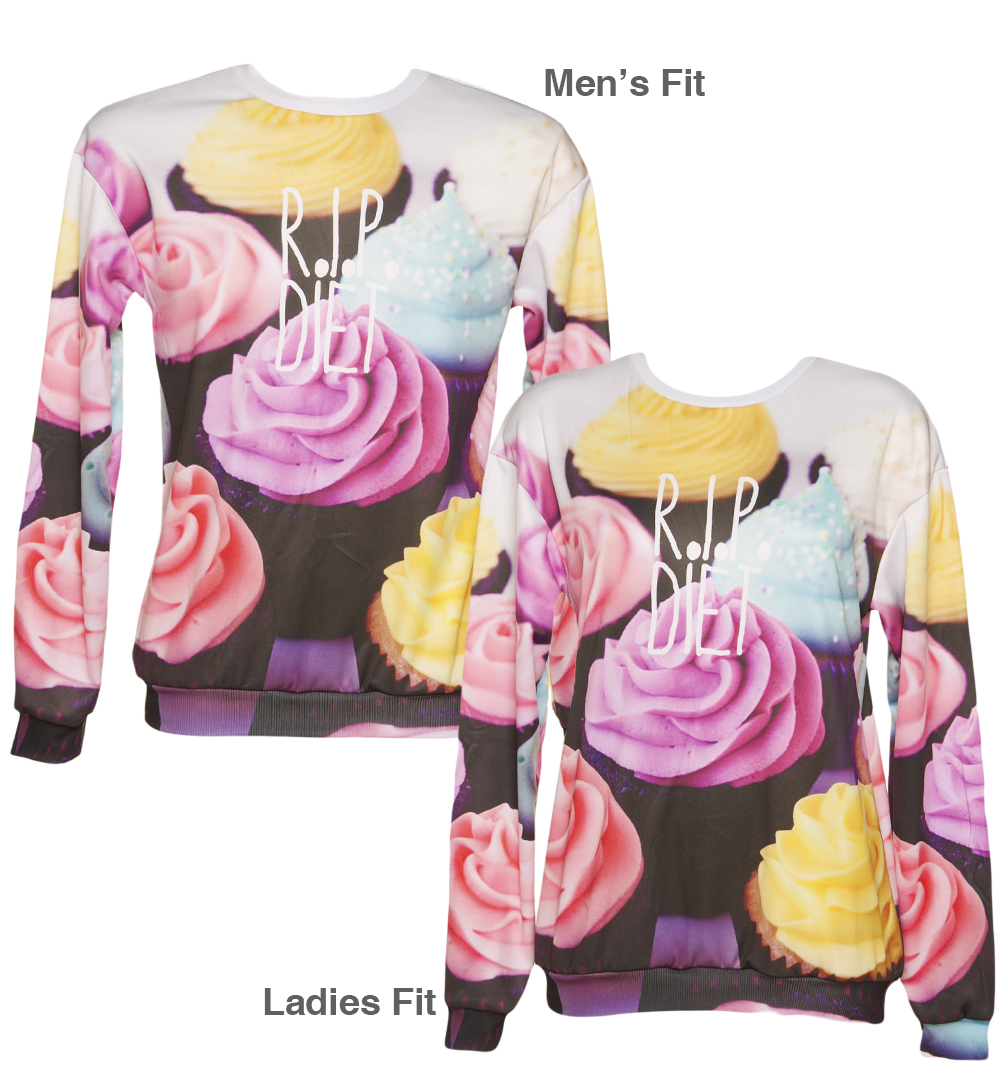 Unbranded R.I.P Diet All Over Print Cupcake Sweater from