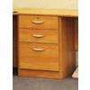 Top drawer lockable wood filing cabinet. With two box drawers and one foolscap filing drawer. Each