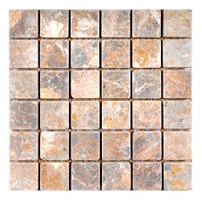 Unbranded R5 Lemon Marble Mosaic Tumbled 48x48