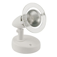 240V. For ceilings or walls. IP20 Polycarbonate with clear acrylic, decorative ring