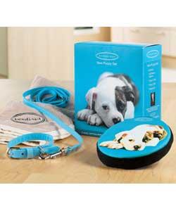 The perfect welcome home present for a new puppy.This set contains an adjustable puppy collar,