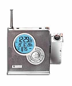 Radio Controlled Projection Alarm Clock with AM/FM Radio
