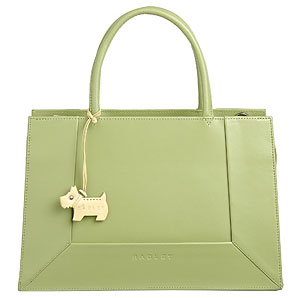 Combining practicality and style, this green leath