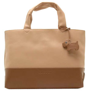 Leather grab bag by Radley in two-tone tan and cam