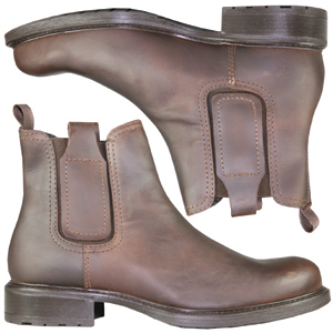 A County Chelsea boot from Jones Bootmaker. Features covered elastic gussets and pull up tab to aid 