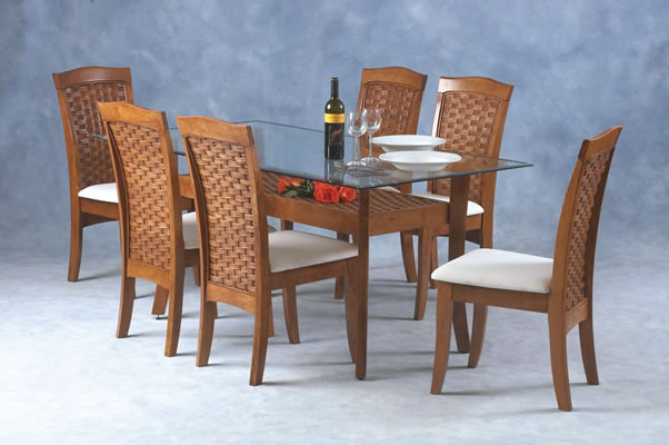 Raffles Glass Top Dining Set