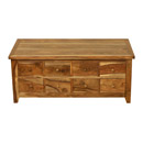Raj Indian light 8 drawer storage coffee table