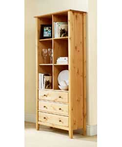 Randers Solid Pine 3 Drawer Bookcase