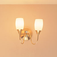 Rasselle Double Wall Light Satin Brass Finish