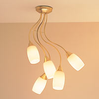 Rasselle Five Light Semi Flush Satin Brass Finish