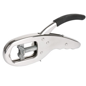 The ratchet design of this stainless steel nutcracker means that its the gadget that applies the