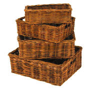 This basket set is made from natural rattan material and contains four different sizes for all your 