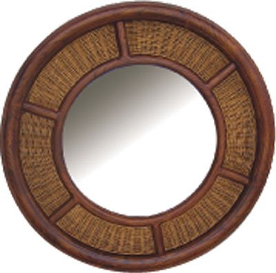 RATTAN ROUND MIRROR