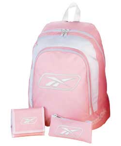 RbK 3 Piece Pink White Back To School Bag Set