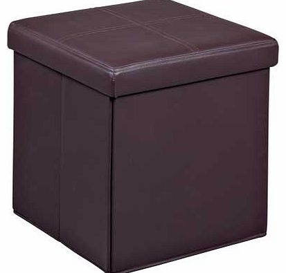 Unbranded Real Leather Small Ottoman - Black