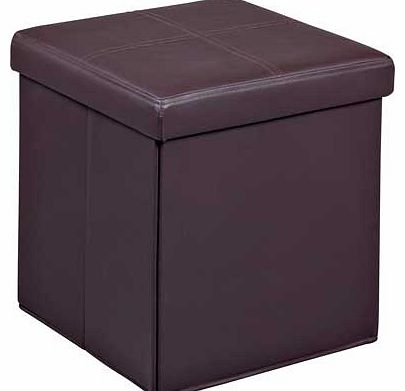 Stylish and modern. this Real Leather Small Ottoman is perfect for storing toys. files or TV essentials. This ottoman can be folded flat when not in use so that you can easily store it. Folds flat. Size H37.5. W37.5. D37.5cm. Weight 5kg. Storage capa