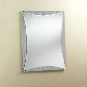 Unbranded Rectangular Bathroom Mirror with Concave Edge