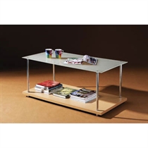 Unbranded Rectangular Frosted Glass Top Coffee Table
