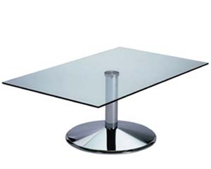 Rectangular glass top coffee table