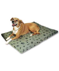 Rectangular Khaki Bone Print Pet Bed