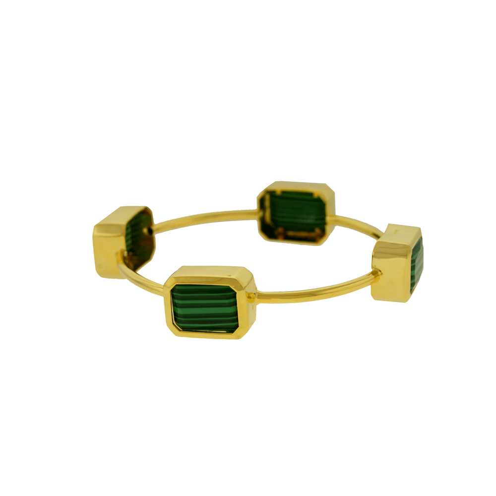 Unbranded Rectangular Malachite Bangle