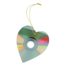 Unbranded Recycled CD/ DVD Christmas Decorations - Heart