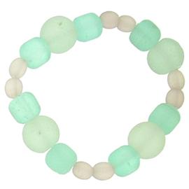 Unbranded Recycled Glass Bracelet Aqua Rose