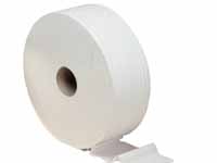 Unbranded Recycled white jumbo toilet roll, 410m length