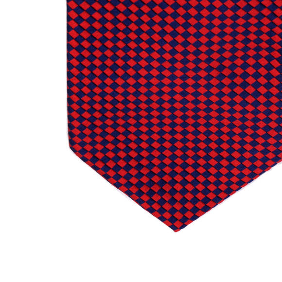 Red & Navy Dice Woven Silk Tie