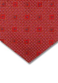 Red & Navy Mini Spot Handmade Woven Silk Tie