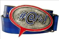 Unbranded Red / Blue Comic - Blue Horizontal Striped Belt