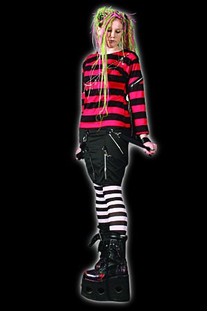 Red And Black Stripey Tights