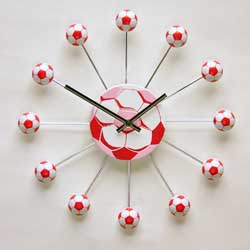 Unbranded Red and White Football Wall Clock