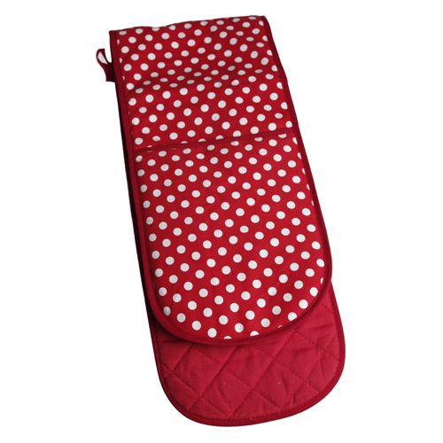 Unbranded Red and White spot Double Oven Gloves
