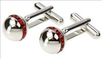 Unbranded Red Crystal Ball Cufflinks by Simon Carter