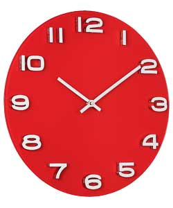 Unbranded Red Glass Wall Clock