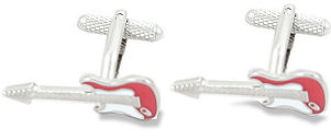 Unbranded Red Guitar Cufflinks