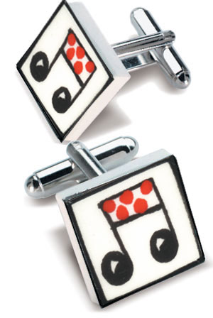 Unbranded Red Musical Notes Cufflinks