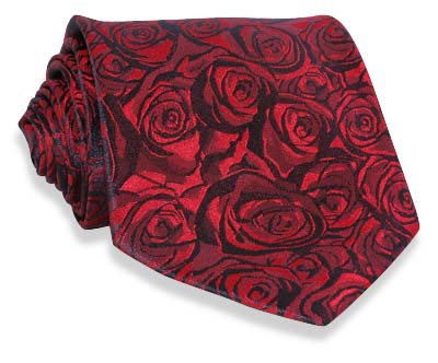 Unbranded Red Rose Woven Silk Tie