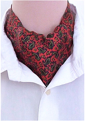 Unbranded Red Silk Paisley Casual Cravat