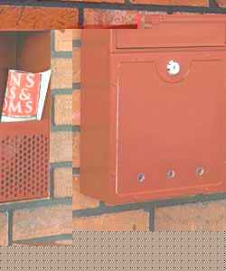 Unbranded Red Steel Combination Post Box