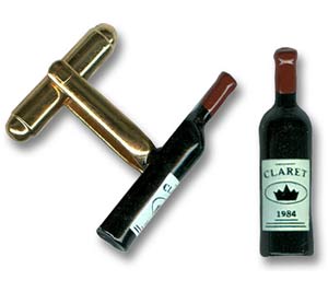 Unbranded Red Wine Bottle Cufflinks