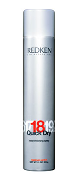 Quick Dry 18 instant finishing spray Fix your style quick. Fast-drying spray instantly controls and